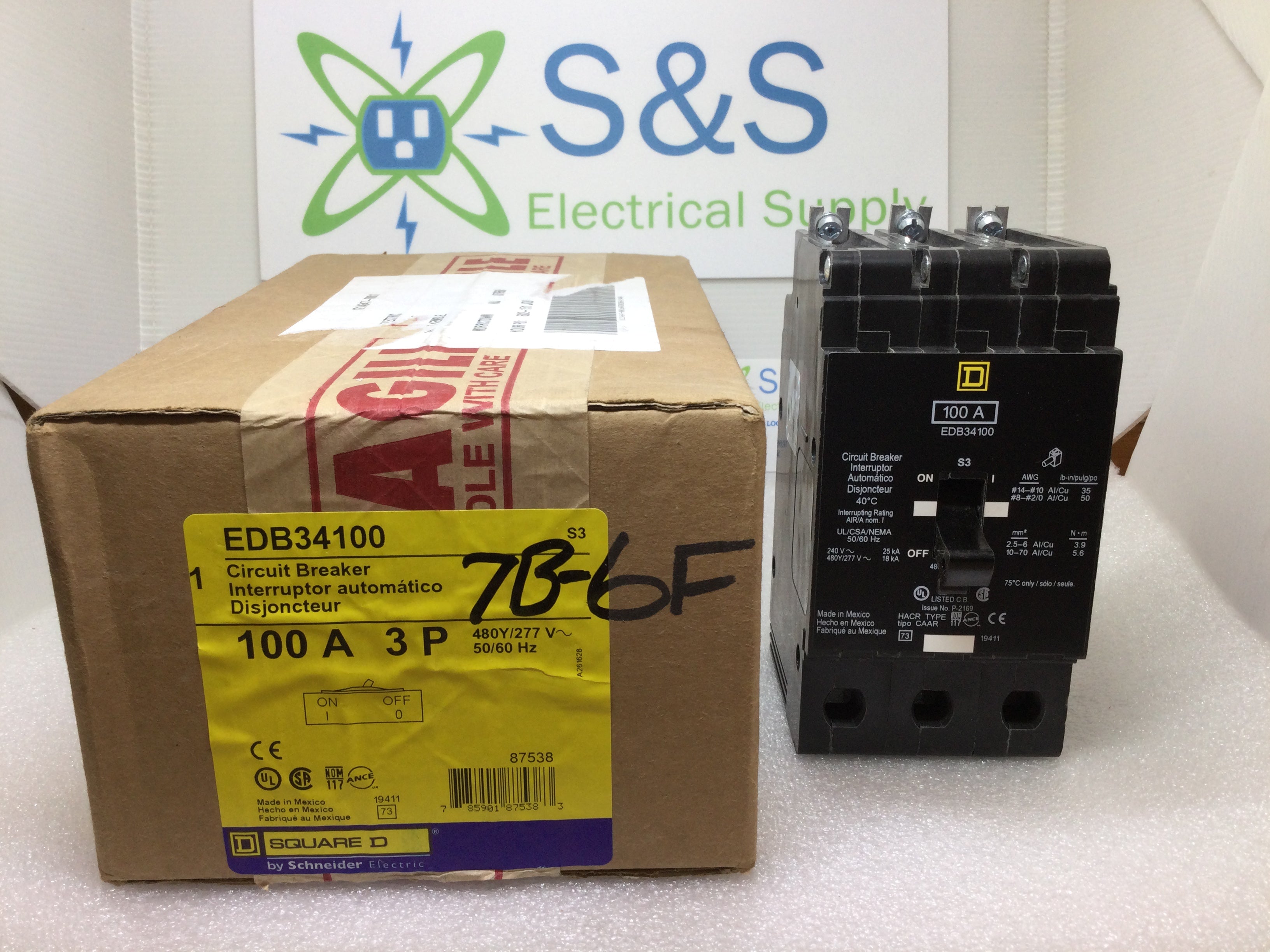 Interruptor térmico de 100A EDB34100 SQUARE D Interruptor térmico de 100A EDB34100 SQUARE D