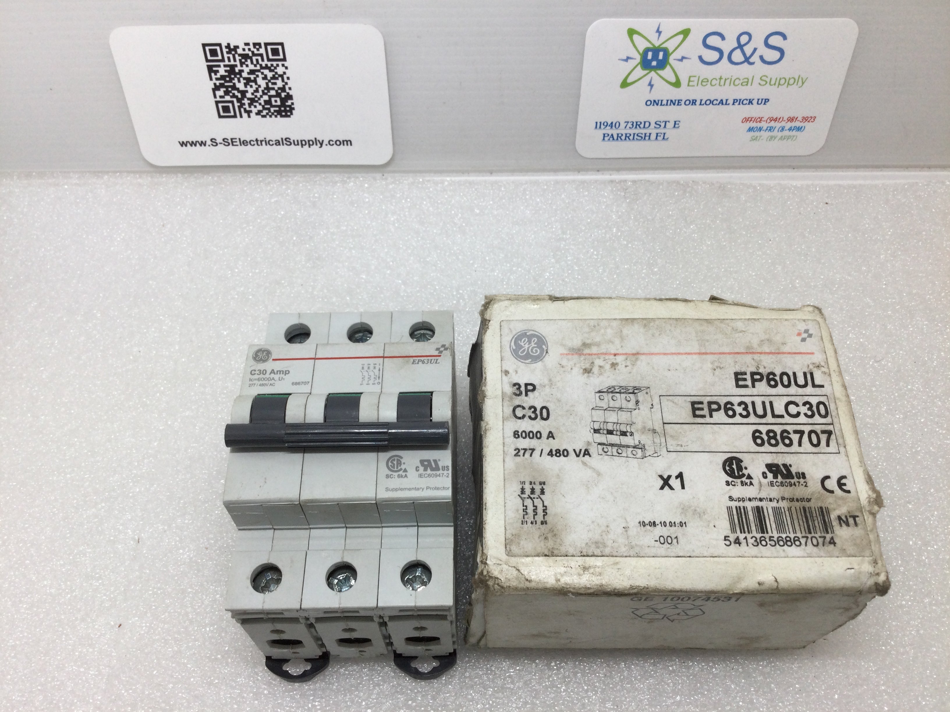 Ge General Electric Ep63 C30 Miniature Circuit Breaker Ls Switch 30a 3