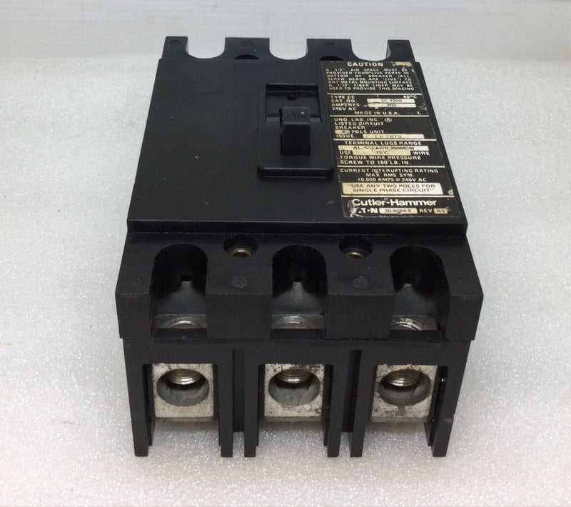 Eaton/Cutler-Hammer CC3200 200 Amp 3 Pole 120/240V Type CC Main Breaker