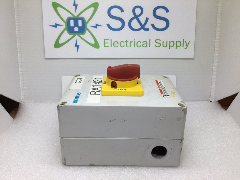 Siemens HNF3030CJE 30 Amp 600v Enclosed Rotary Disconnect 2-Pole 30 Amp Switch