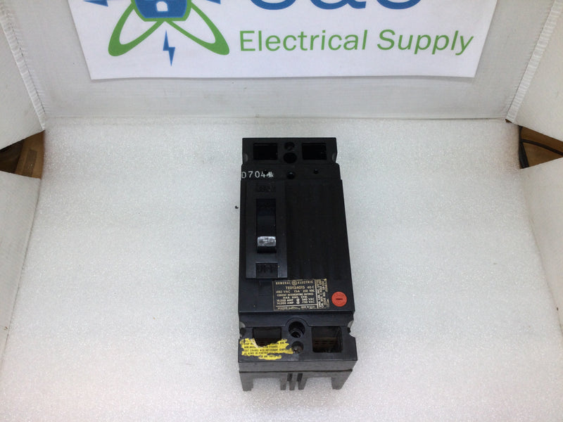 GE General Electric TED124015 2 Pole 15 Amp 480V 250VDC Type TED Circuit Breaker