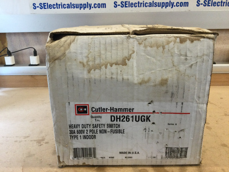 Eaton/Cutler Hammer DH261UGK 30 Amp 600 Volt 2 Pole 3 Phase Non-Fusible Safety Switch