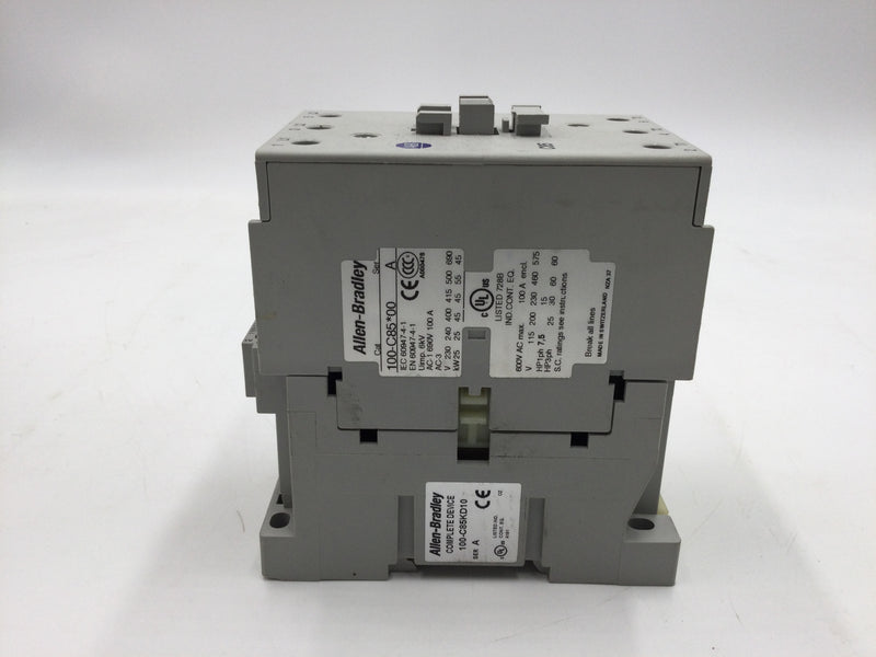 Allen-Bradley 100-C85*00 /100-C85KD10 Contactor 100 Amp 690VDC IEC 60947-4-1