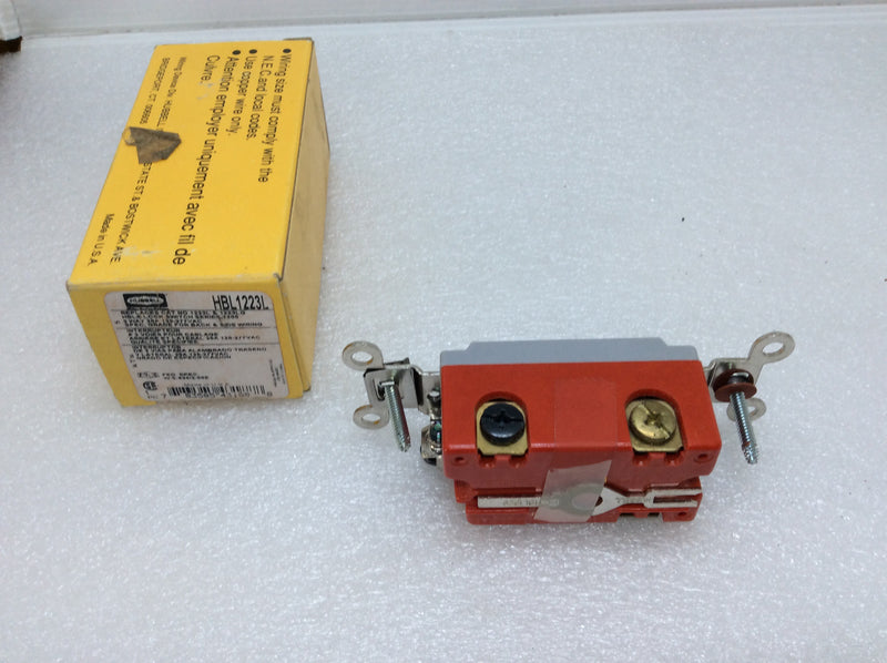 Hubbell HBL1223L Lock Keyed Switch Series 1200 3-Way 20a 120-277v Spec. Grade for Back and Side Wiring, Replaces Cat. No. 1223L & 1223LG Fed. Spec. W-S-896/208E