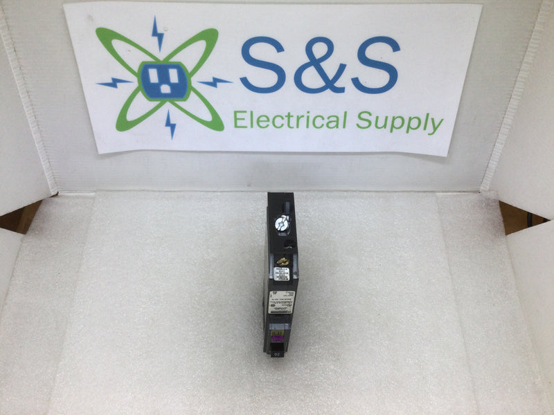 Square D QO120PDF 20 Amp 1 Pole 120V Plug on Neutral Style Circuit Breaker