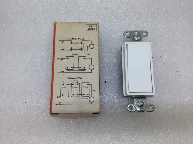 Pass &Seymour 873-W Three Way Switch 15A 120/277Vac Decorator Switch Side and Speed Wiring