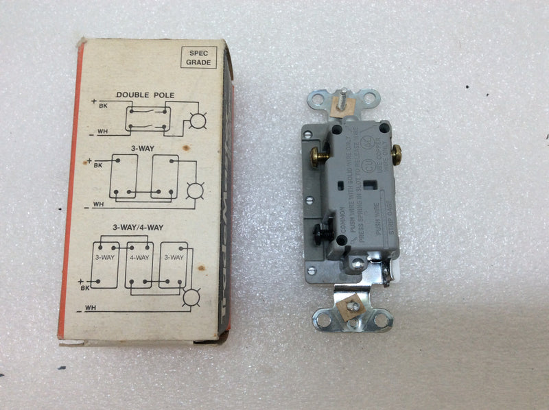 Pass &Seymour 873-W Three Way Switch 15A 120/277Vac Decorator Switch Side and Speed Wiring