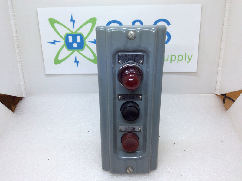 Westinghouse Type HD Push Button Station Style 32A7919G37 600V With Lamp Circuit 440V