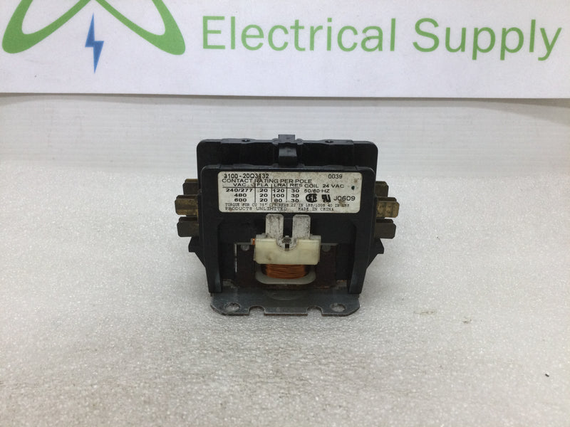 Products Unlimited 3100-20Q3432; 20 Amp, 24 Vac Coil, 600V, 50/60 hz Contactor