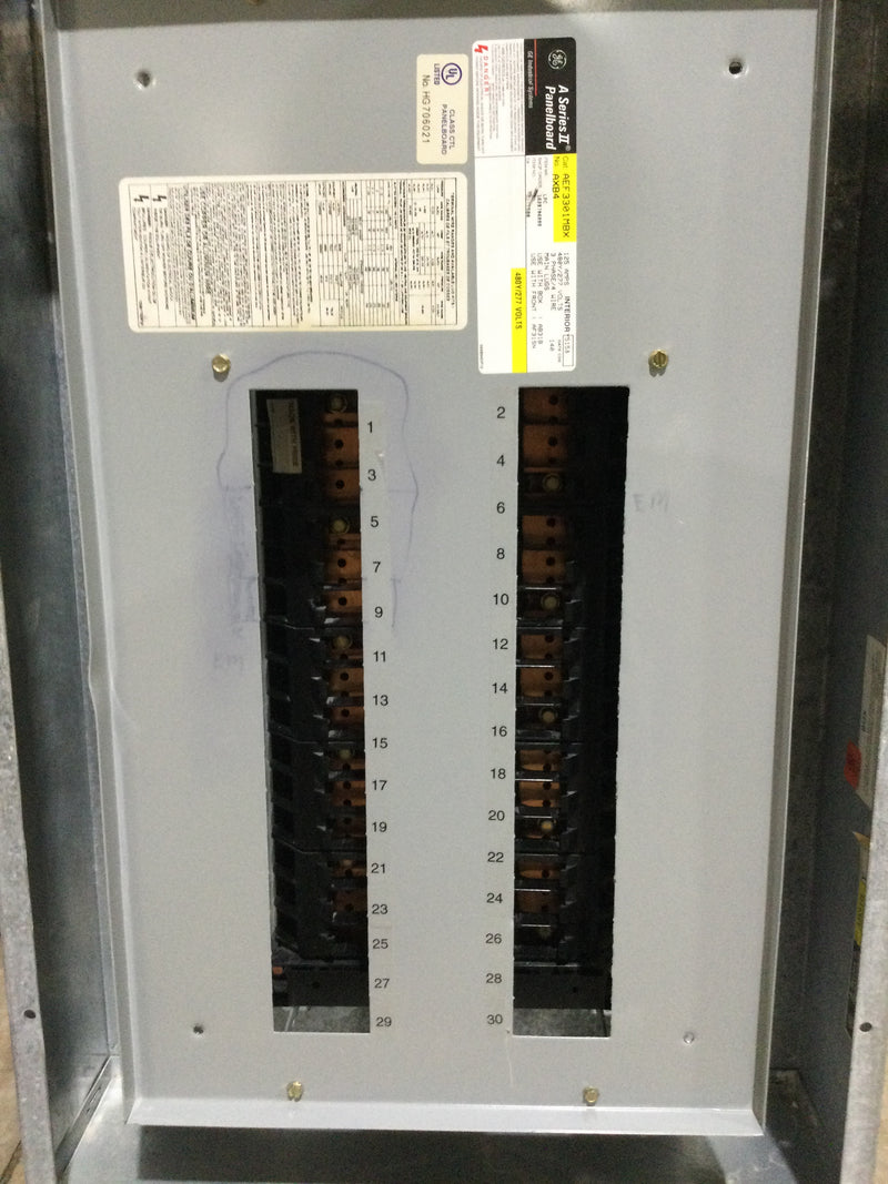 General Electric AEF3301MBX MLO 125A 208Y/120V Distribution Panel 30 Cir 3Ph 4 Wire (Please See Photos)