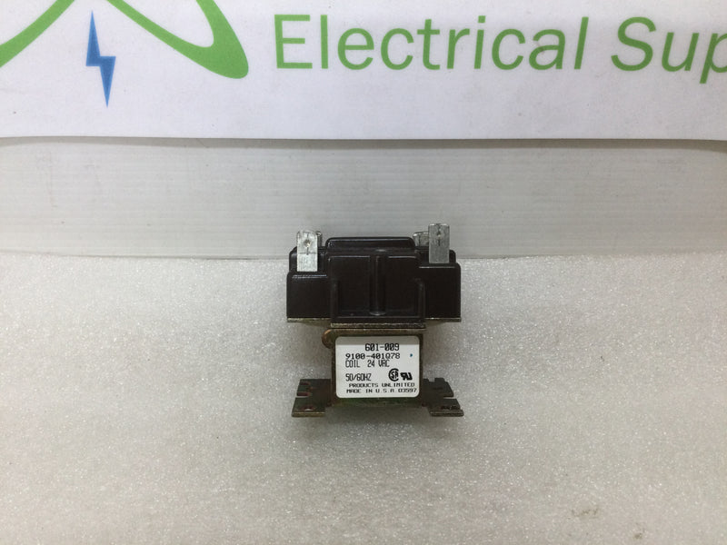 Products Unlimited 9100-401Q78 Relay, 601-009, 24 Vac Coil, Relay, Contactor
