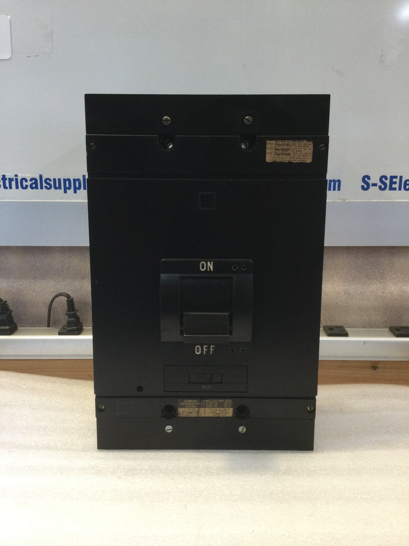 Square D MAL36800; 3 Pole, 800A, 600VAC, Type MAL, Thermal Magnetic Circuit Breaker
