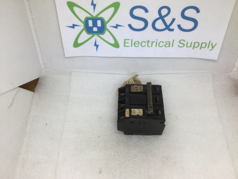 GE General Electric THQL31WY15 2 Pole 15 Amp 120v Type THQL Circuit Breaker with High Leg