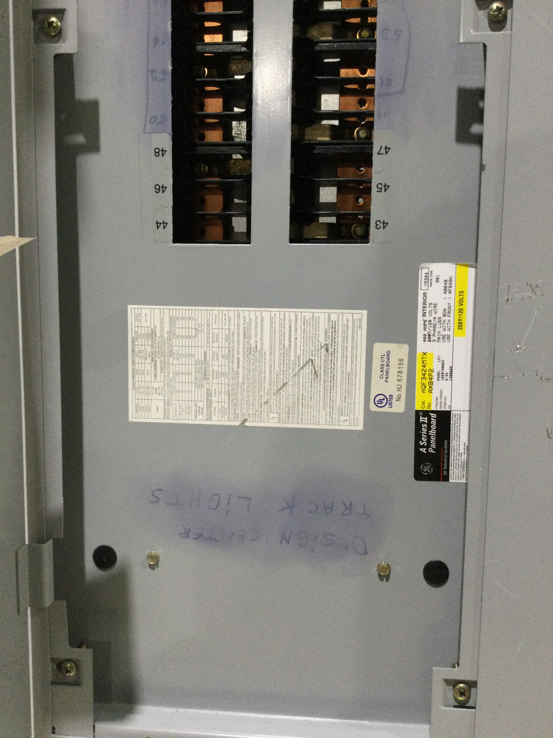 General Electric AQF3421MBX 125A 208Y/120V 3Ph MLO 24 Circuit A Series 2 Panel Board
