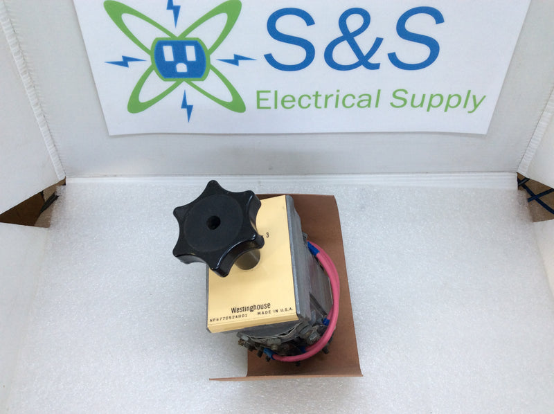 Westinghouse NP677C524H01 Type W2 Ammeter Switch 3 Position 20A Max 600VAC Max