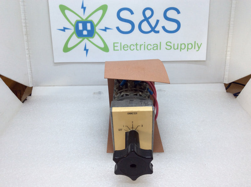 Westinghouse NP677C524H01 Type W2 Ammeter Switch 3 Position 20A Max 600VAC Max