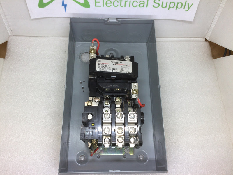 GE/General Electric, CR306 Magnetic Starter, Nema Size 0-1, 600VAC, 27A, 3Ph, Type 1 Enclosure
