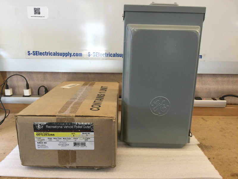 GE General Electric GE1LU532SS; 100 Amp, 1 Phase, 3 Wire, Type 3R RV Power Outlet Panel 30/50 Amp