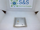 Hubbell S113 Toggle Switch/Blank Wall Plate 2 Gangs Std Silver Stainless Steel (New Open Box)