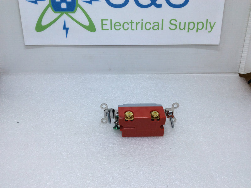 Hubbell HBL1221R Red Single Pole Toggle Switch 1200 Ser 1221R 20A 120/277V (New Open Box)