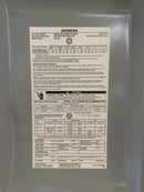 Siemens HF362, 60A, 600VAC, Fused, 3 Phase, Type Nema1 Safety Switch