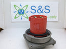 Hubbell 460B7W Pin & Sleeve Male Connector 3 Pole 4 Wire 60A 480V Watertight Red With PC 60 Cap
