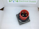 Hubbell 460B7W Pin & Sleeve Male Connector 3 Pole 4 Wire 60A 480V Watertight Red With PC 60 Cap