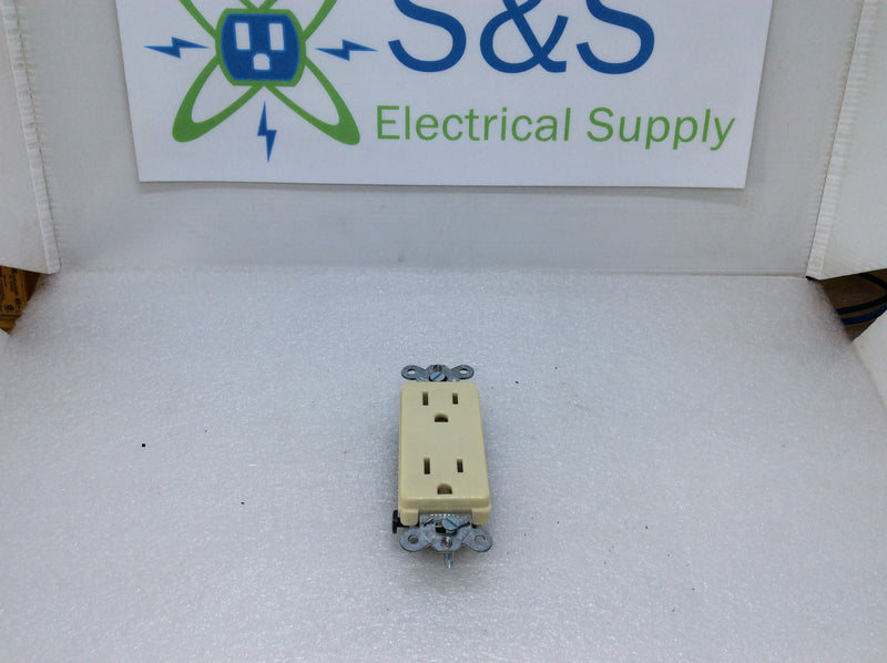 Hubbell 2152-I 2 Pole 3 Wire 15A 125VAC Duplex Receptacle Nema 5-15R (New Open Box)