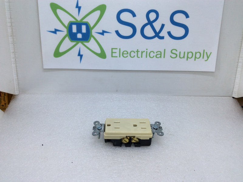 Hubbell 2152-I 2 Pole 3 Wire 15A 125VAC Duplex Receptacle Nema 5-15R (New Open Box)