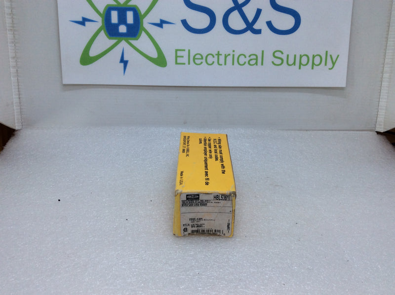 Hubbell-Kellems HBL5261I 15A 125V AC/DC L5-15R 2 Pole 3 Wire Single Ivory Receptacle (New Open Box)