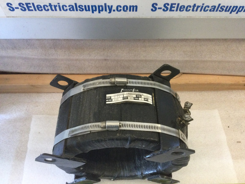 Powercon Corp J-53 50:5 Single Phase 600VAC 60 Cycle 5A Current Transformer (Please See Photos)