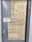 General Electric 300 Line Control Fuse Panel Door Nema Size 0 & 1 30 Amp 600V GEJ-6109B 8.5" x 23.75"