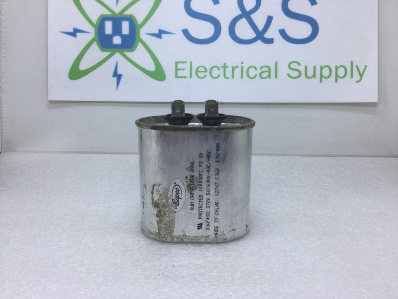 Supco 30uF+5% Run Capacitor 370V 50/60Hz-40C/+85C Oval Shaped