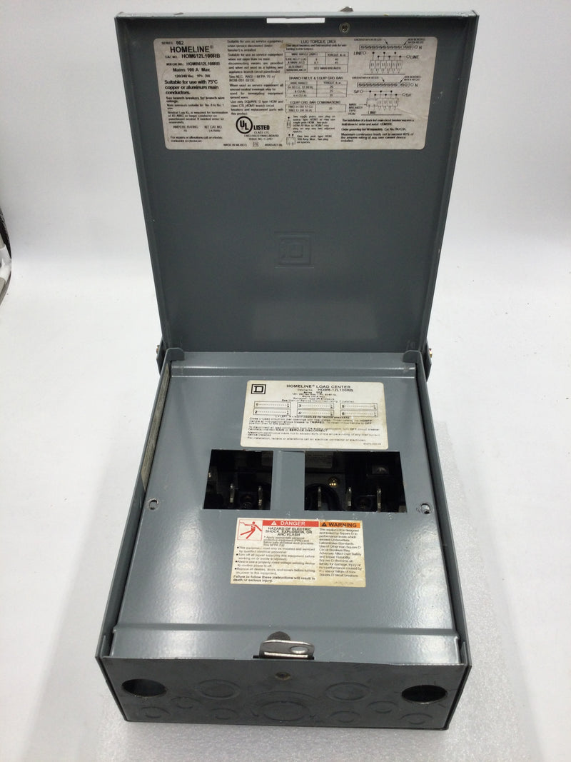 Square D HOM612L100RB Load Center Main Lug 100 Amp Load Center