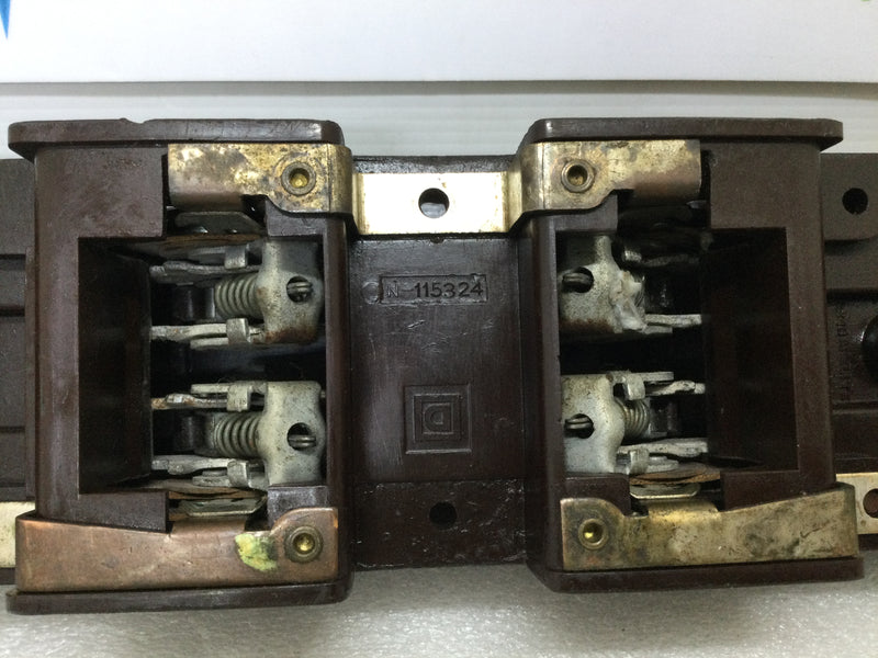 Vintage Square D N-115324 Fuse Holder/Switch Circuit Breaker 120/240V 4 Fuse Holder
