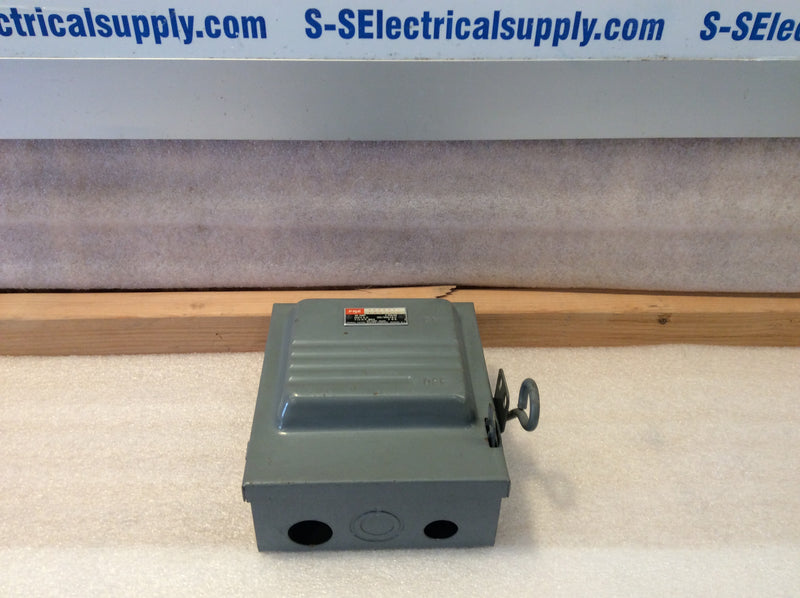 Federal Pacific/FPE 3332SN 3 Pole 30A 240VAC 7.5Hp Fused Safety Switch Disconnect