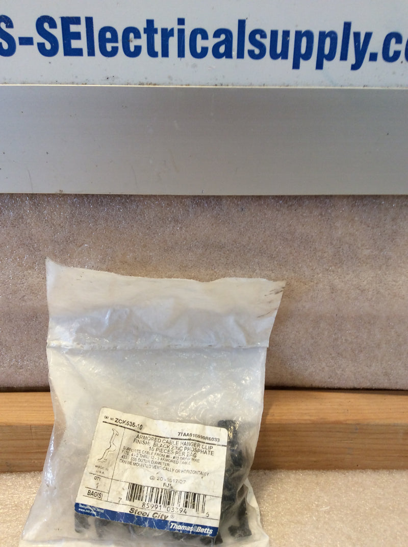 Thomas & Betts ZCK535-10 Armored Cable Hanger Clip Fits 4/2 - 12/3 Armored Cable (New: Bag of 10)