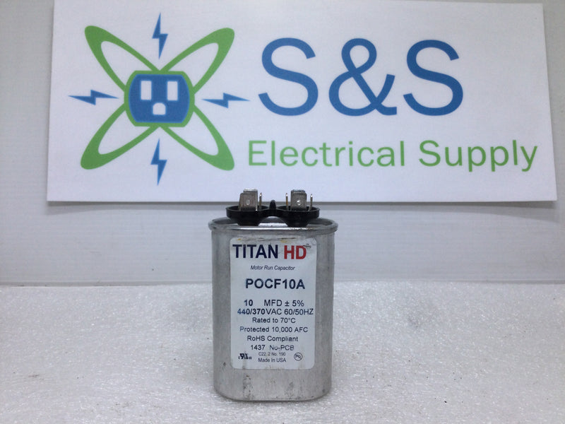 Titan HD POCF10A 10 MFD +/-5% 440/370vac Electric Motor Run Capacitor HVAC