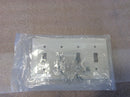 Leviton 80712-W 4-Gang White Standard Toggle Thermoplastic Wallplate