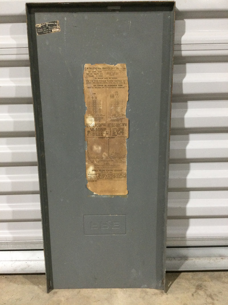 FPE Cover/Door RH112-24-150 150 Amp 120/240v 1 Phase 3 Wire 12/24 Space 3R Enclosure 27" x 12"