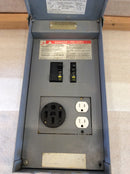 Square D PAK-55CGFI RV Pedestal 50A 4 Wire Recep 20A Recep Both With Breaker Back Up