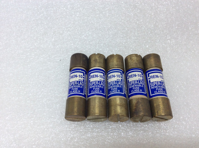 Bussman/Super Lag REN-10 10 Amp 250V or Less Renewable Class H Fuse