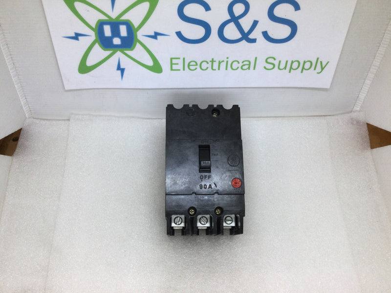GE/General Electric TEY390, 3 Pole, 90A, 480VAC, Type TEY Circuit Breaker