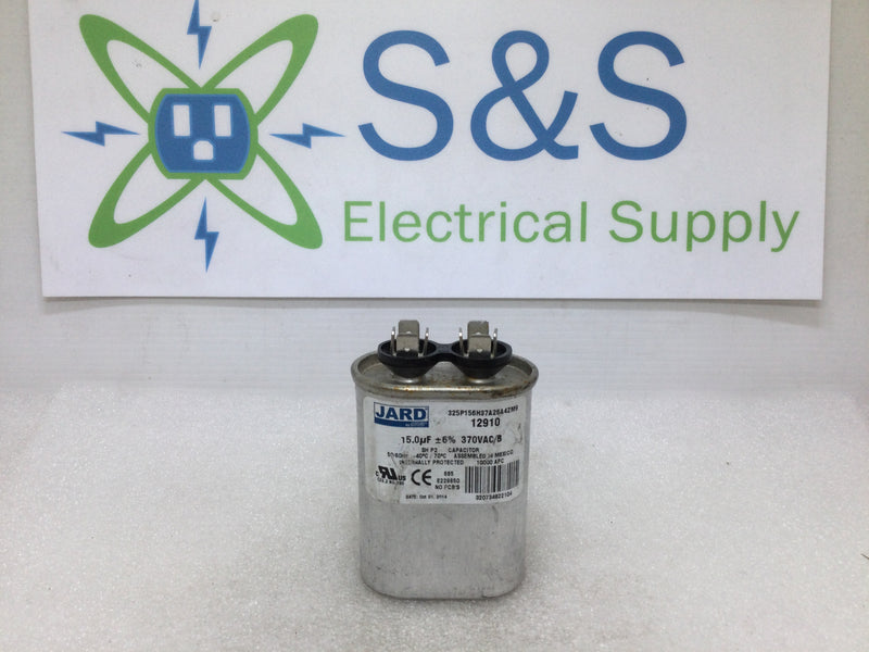 Jard 12910; 15 uF +/1-6%, 370 Vac, Oval Capacitor 12910 Replaces C315 C315L 27L567 27L567BX