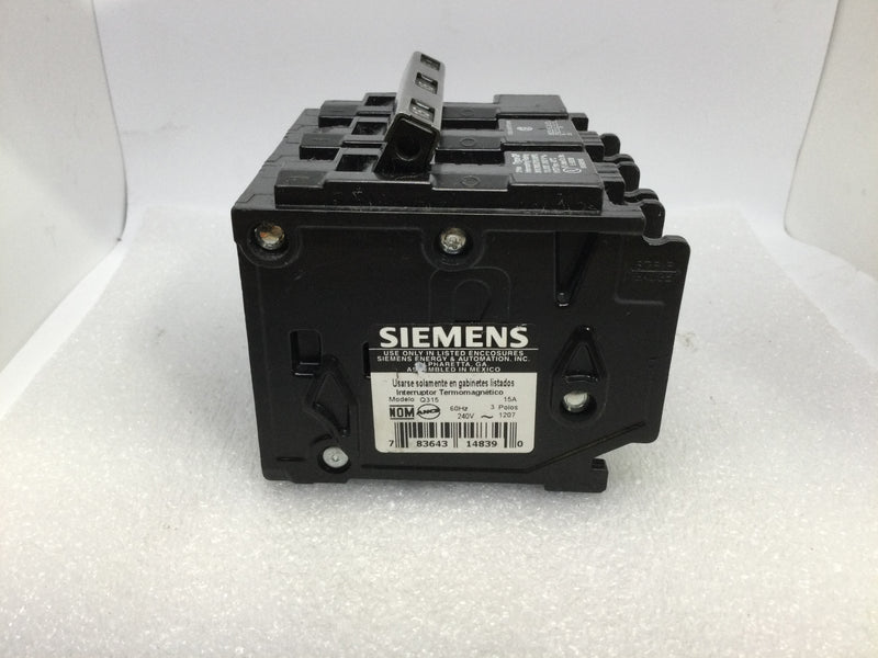 Siemens Q315 15 Amp 3 Pole 240V Push-In Circuit Breaker