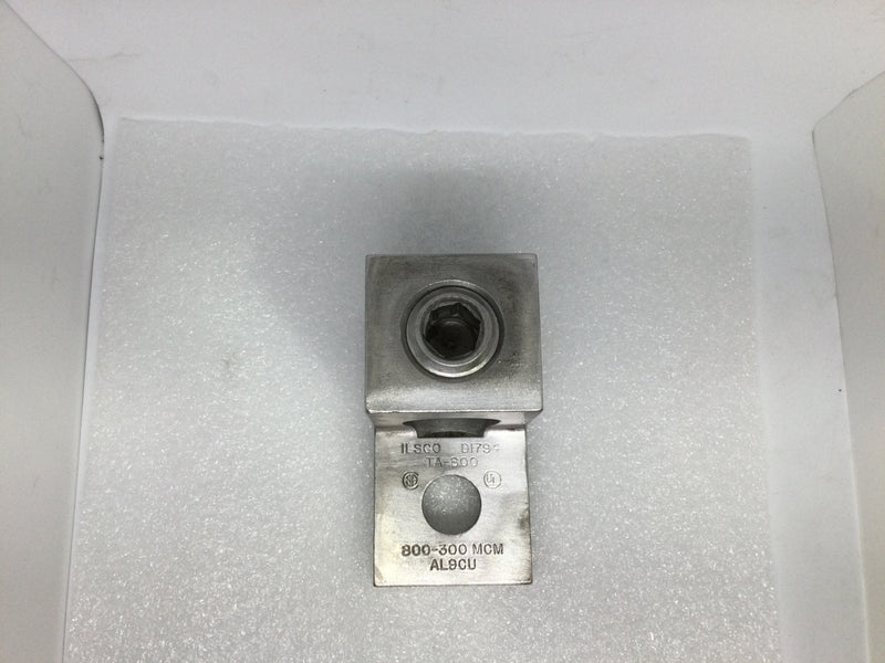 Ilsco D1794 TA-800 800-300 MCM Aluminum Mechanical Lug 1 Wire (1)1/2" Hole 3 3/8" x 2 3/4"