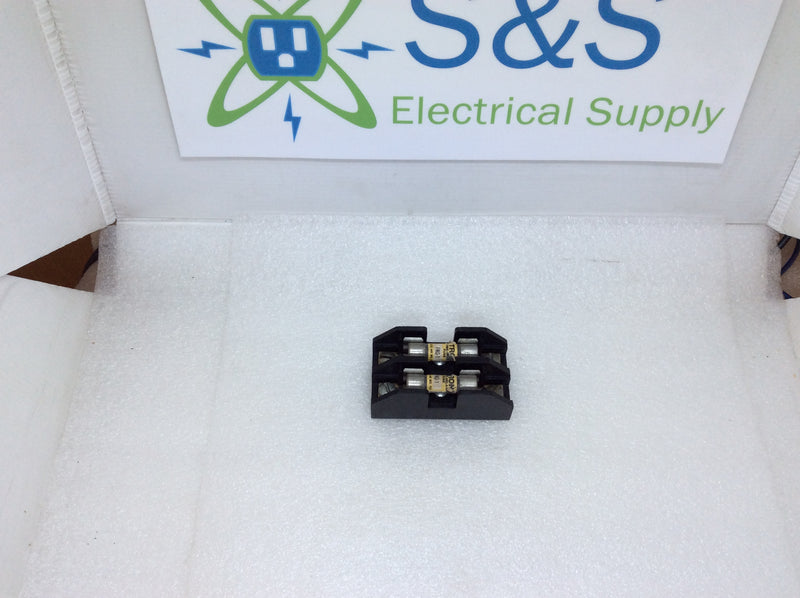 Buss 2808 30A 600VAC 2 Position Fuse Holder Fuse Block Includes 2: Tron FNQ-1 Fuses