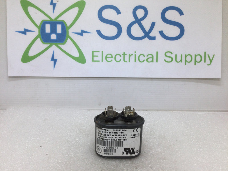 Aerovox Z50S3704M; 4 uF MFD x 370 Vac, Genteq Replacement Capacitor Oval