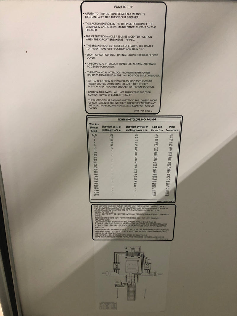 Transtector 200 Amp 120/208 Or 120/240 Volt Nema 3r Cat