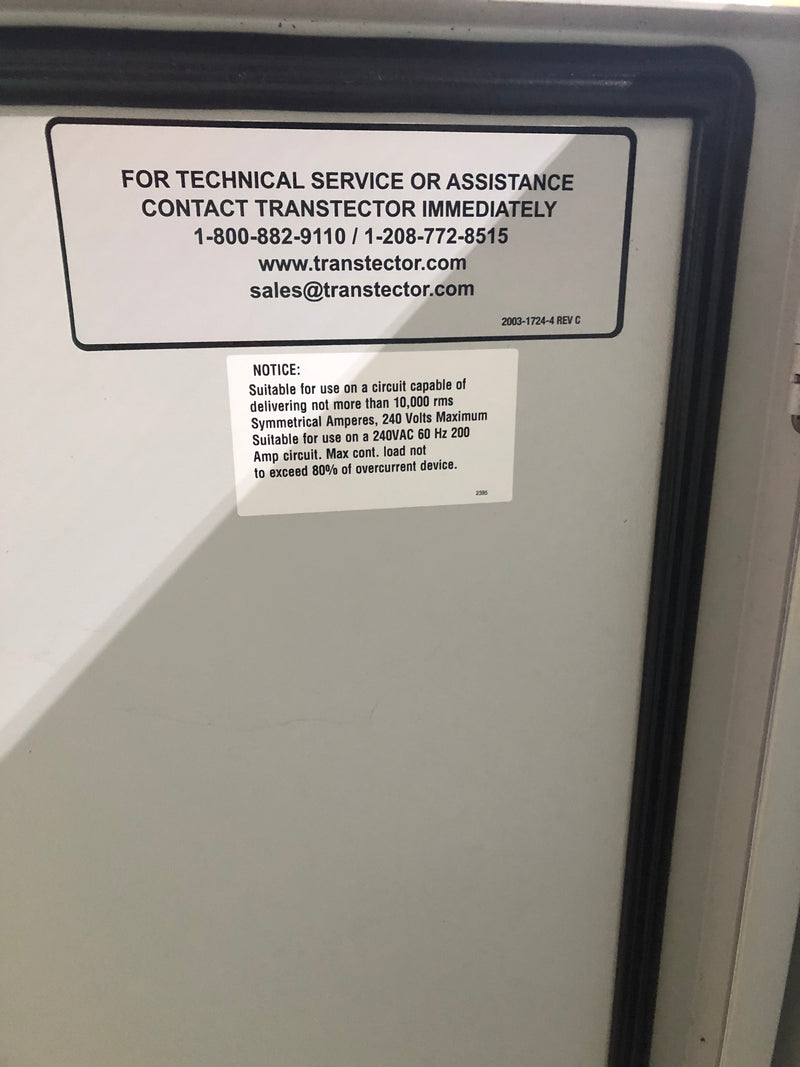 Transtector 200 Amp 120/208 Or 120/240 Volt Nema 3r Cat